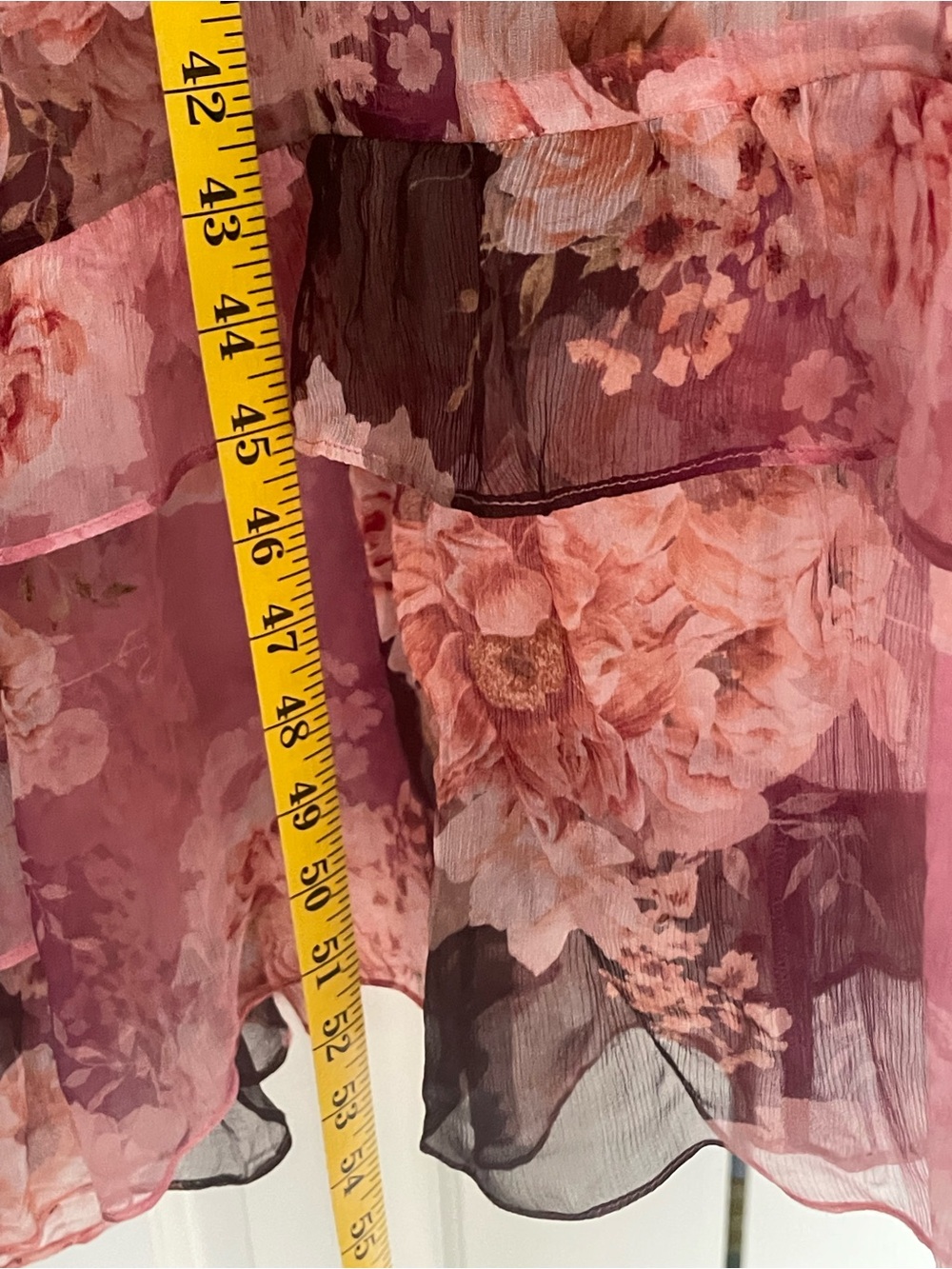 Johnny Was Sheer Floral Maxi Dress, 100% Silk - Picture 9 of 10